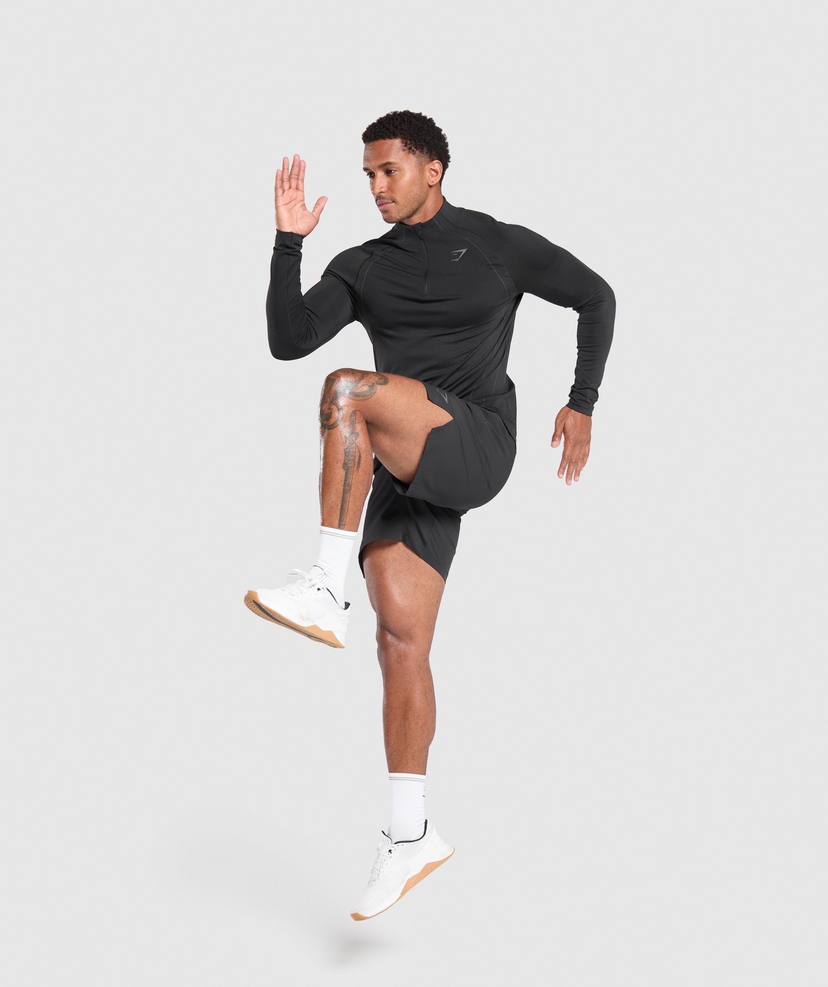 Apex Seamless 1/4 Zip - Black/Dark Grey