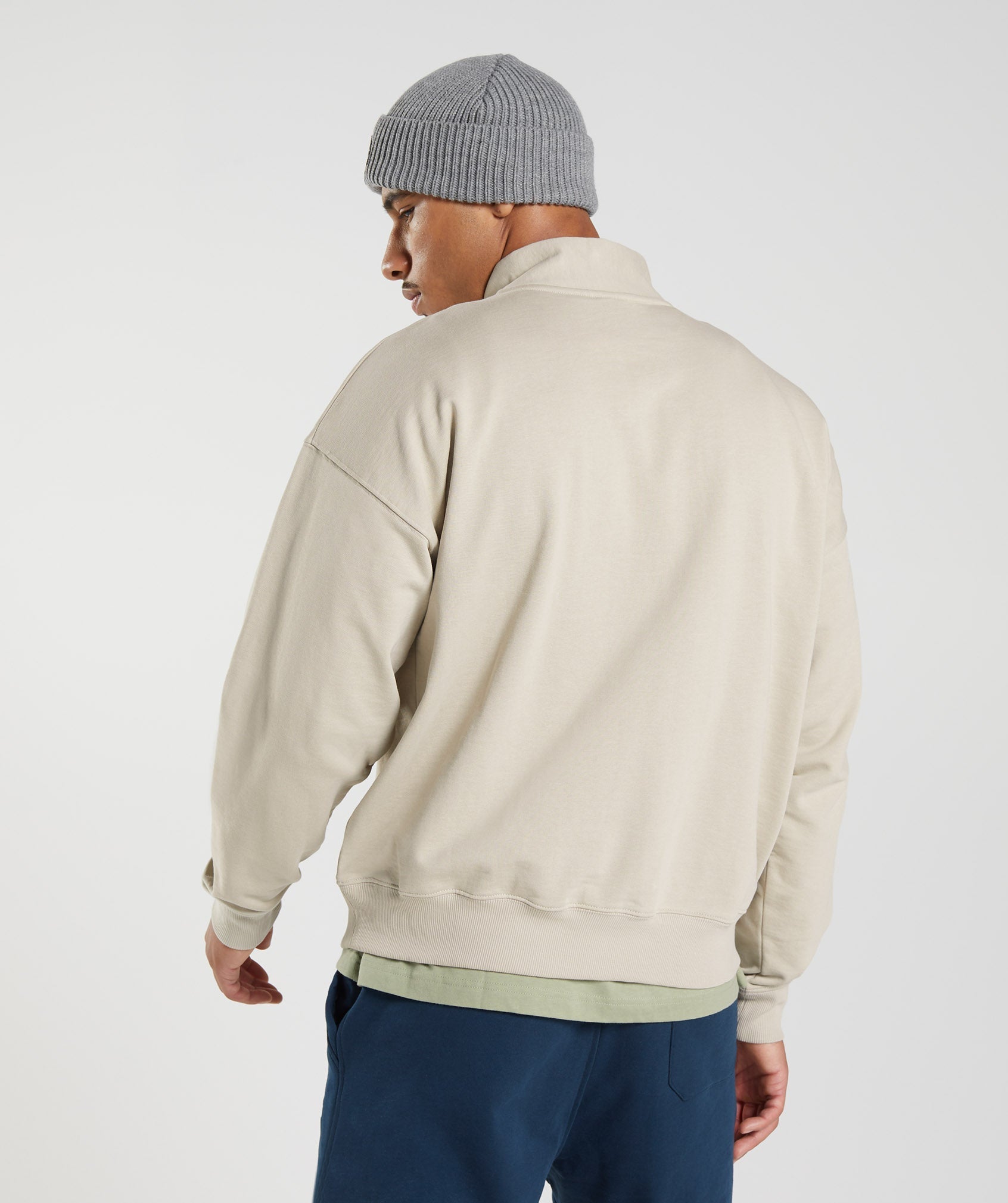 Rest Day Sweats 1/4 Zip - Pebble Grey