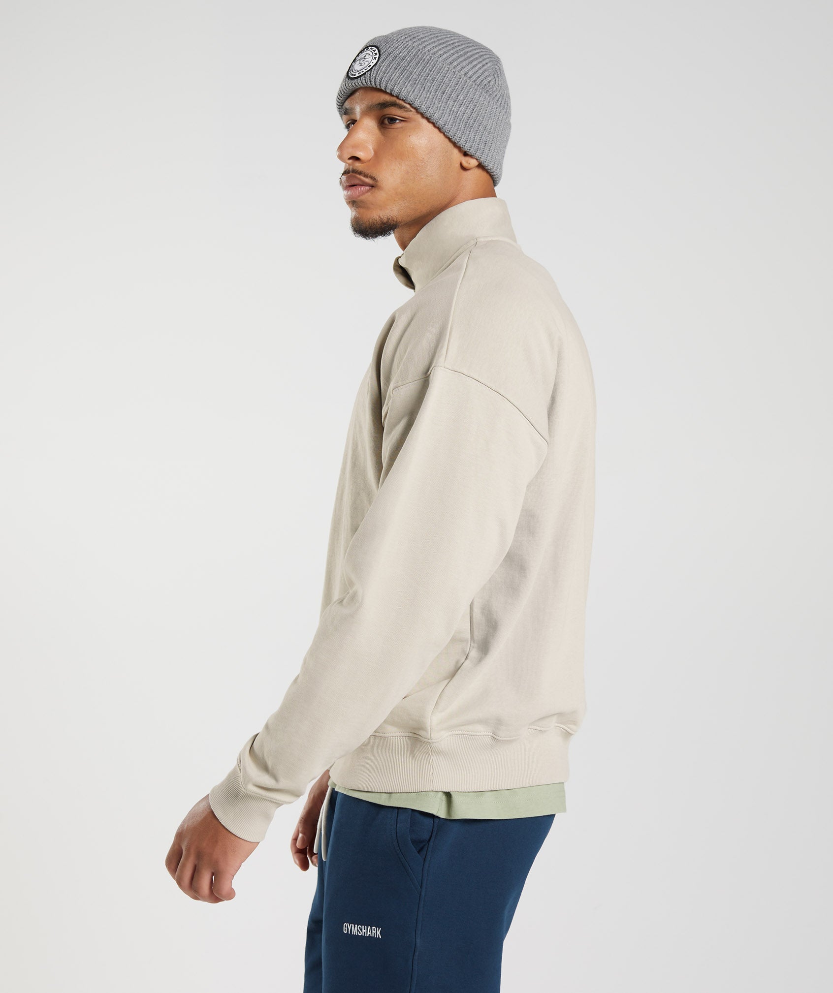Rest Day Sweats 1/4 Zip - Pebble Grey