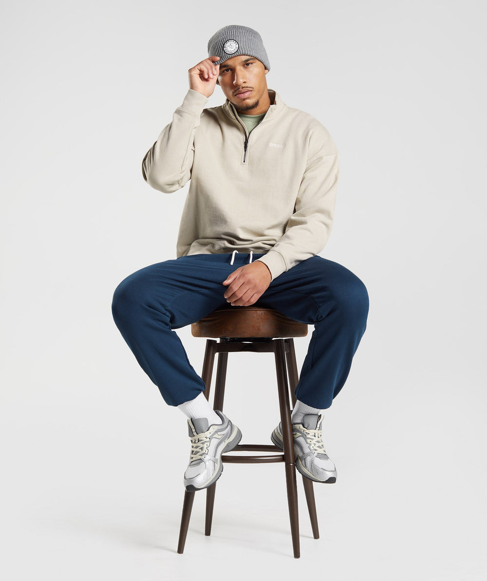 Rest Day Sweats 1/4 Zip - Pebble Grey