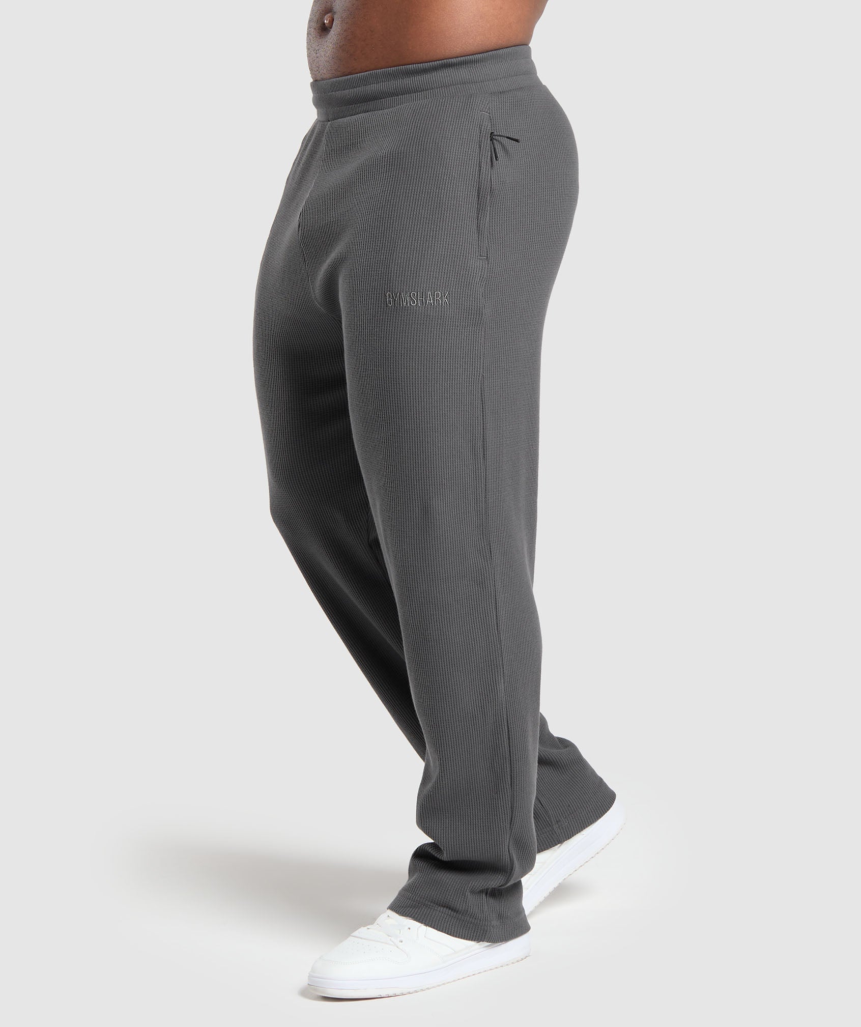 Waffle Straight Leg Joggers - Onyx Grey