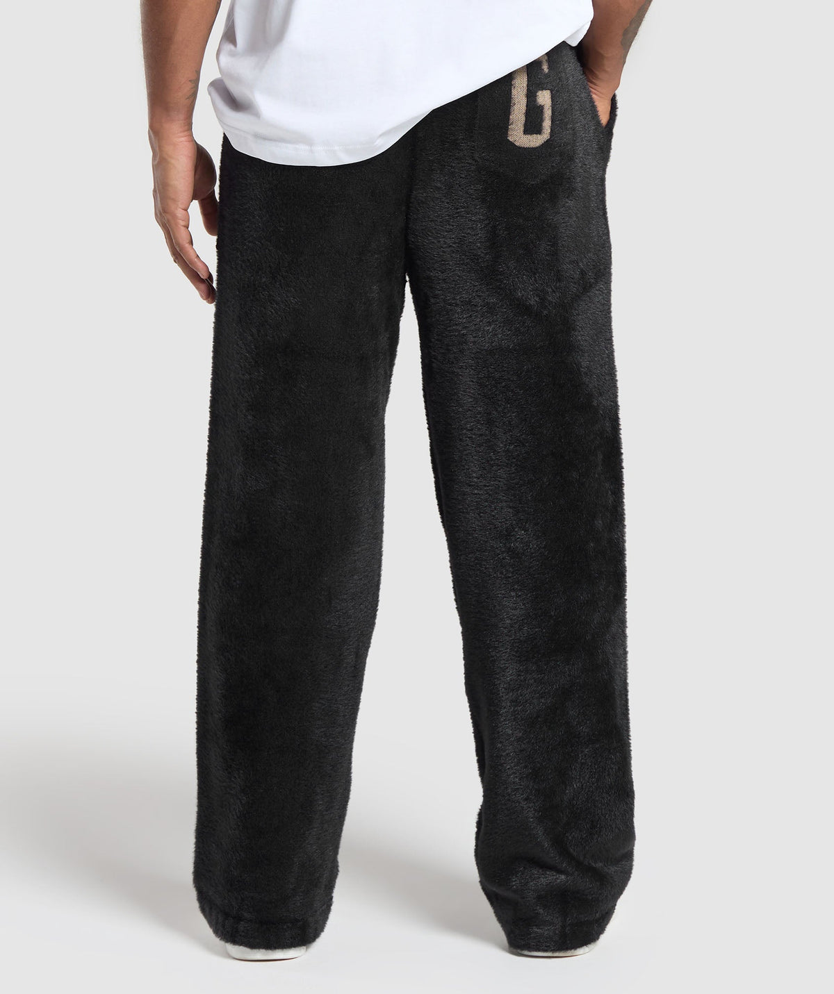 Knitted Straight Leg Joggers - Black