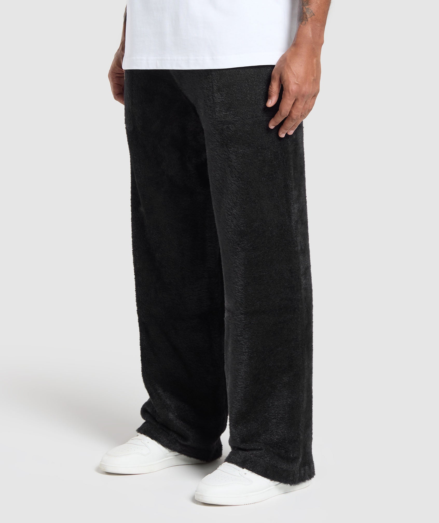 Knitted Straight Leg Joggers - Black