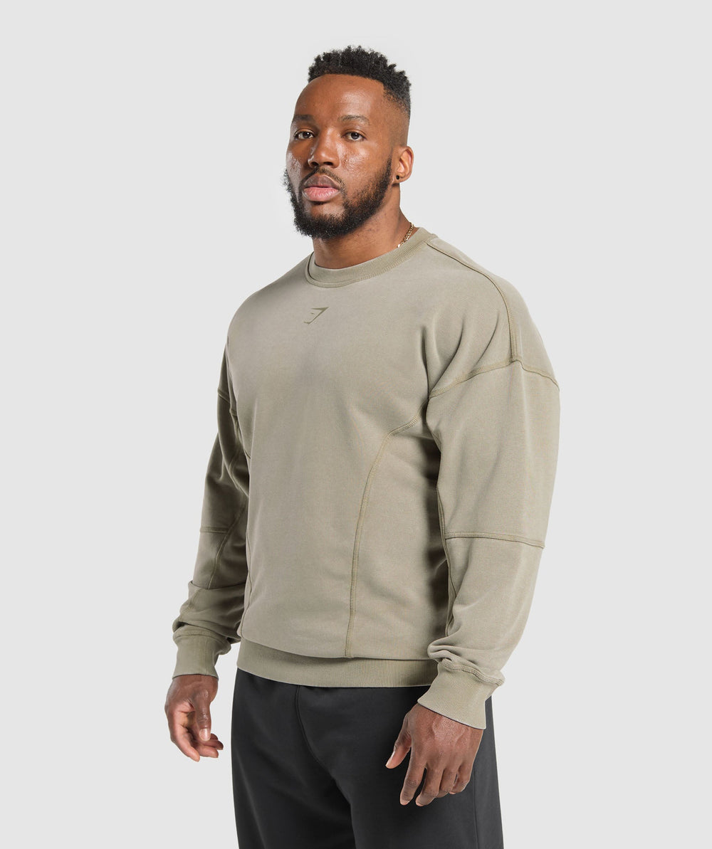Heritage Washed Crew - Utility Green