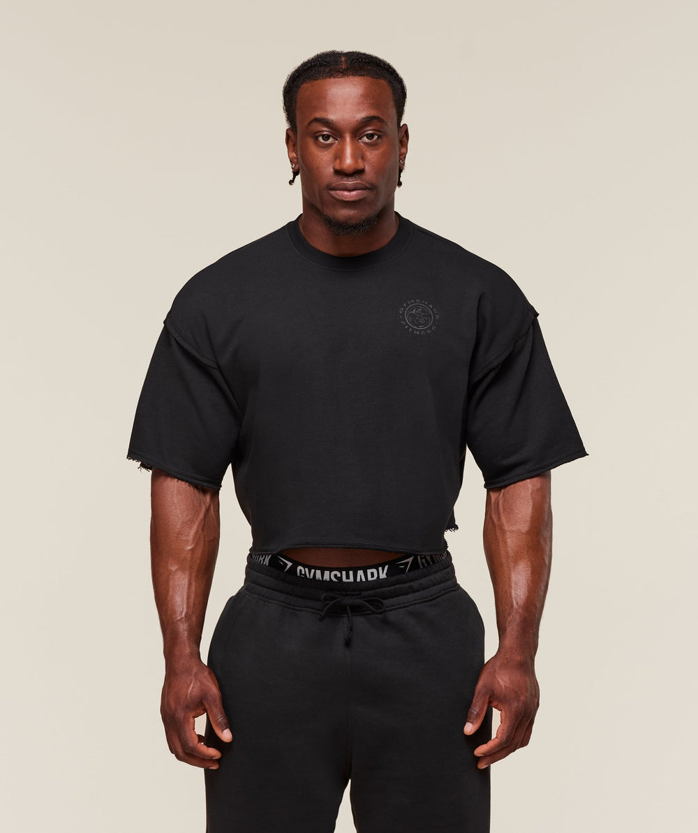 Legacy Cropped Short Sleeve Crew - Black