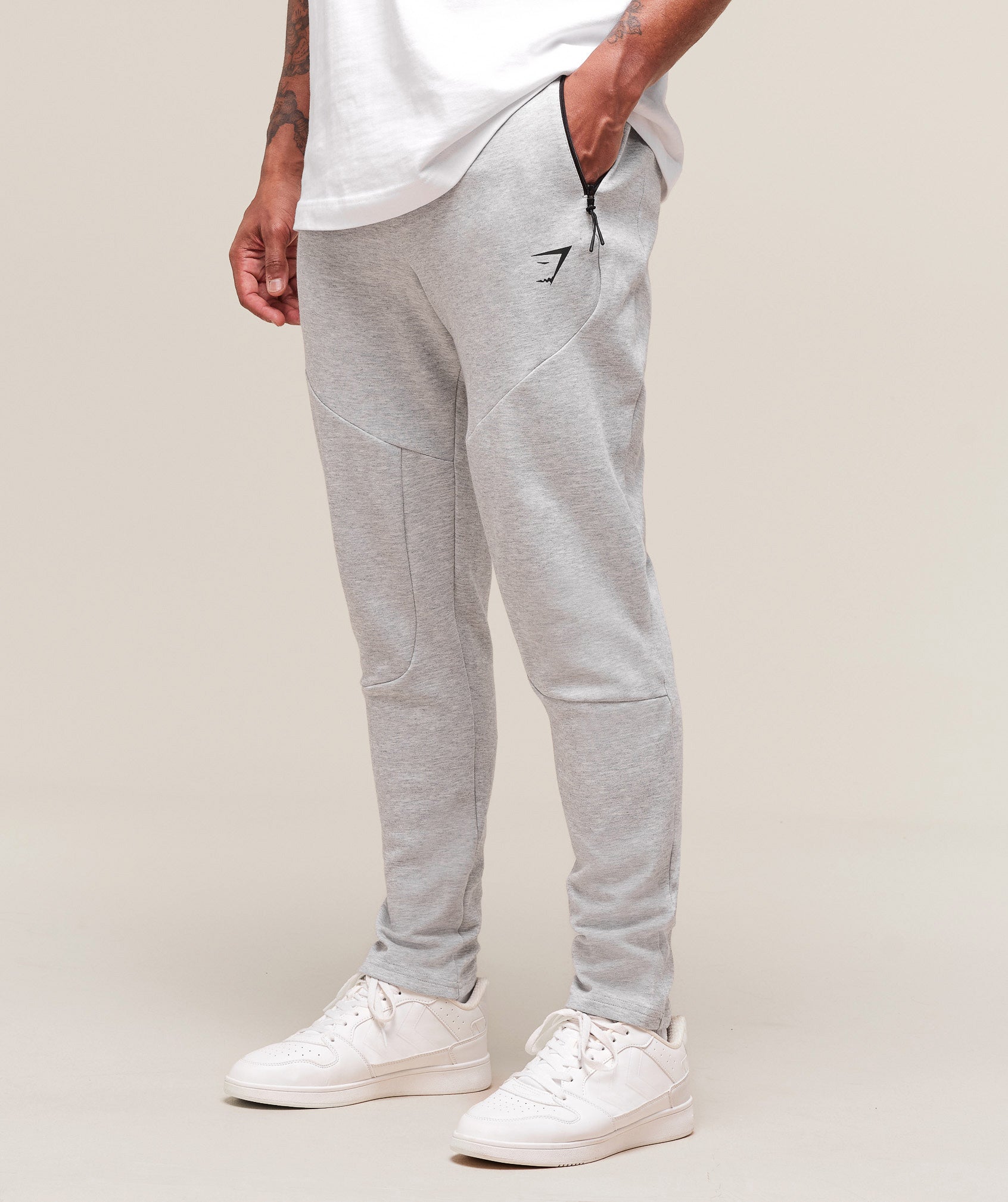 Interlock Tech Joggers - Light Grey Core Marl