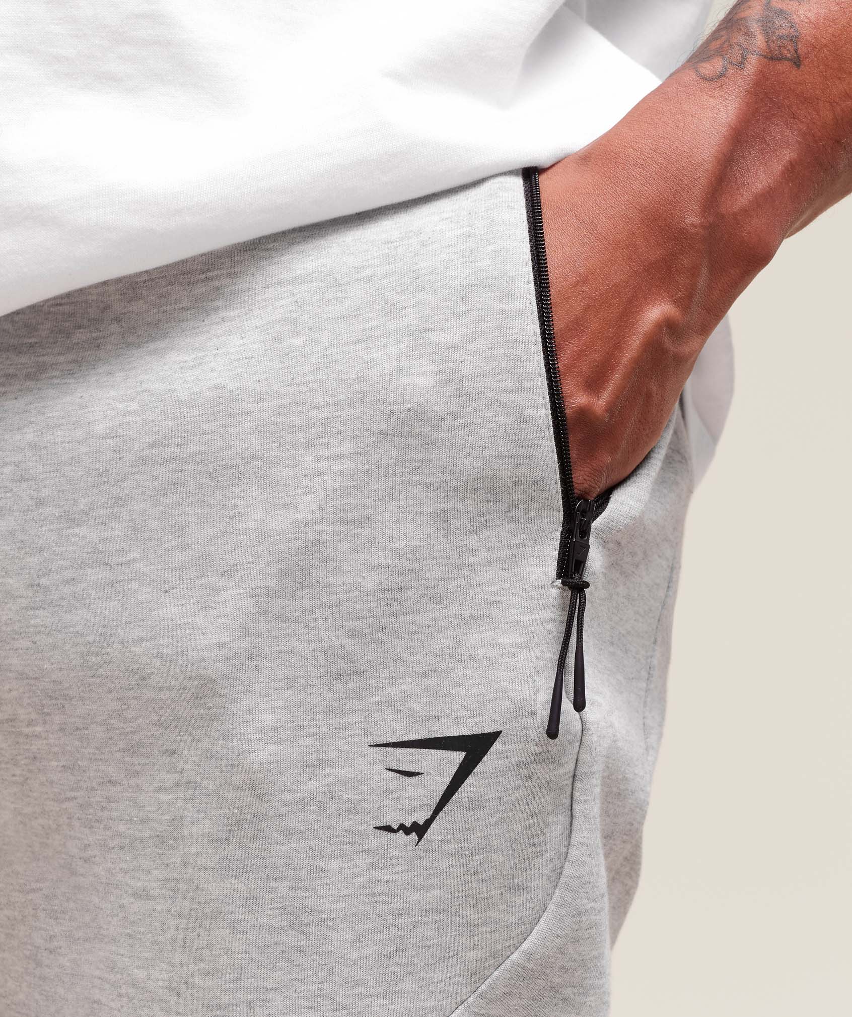 Interlock Tech Joggers - Light Grey Core Marl