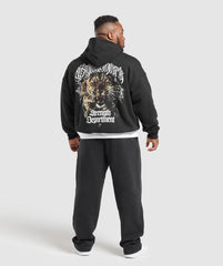 Strength Department Animal Oversized Hoodie - Black