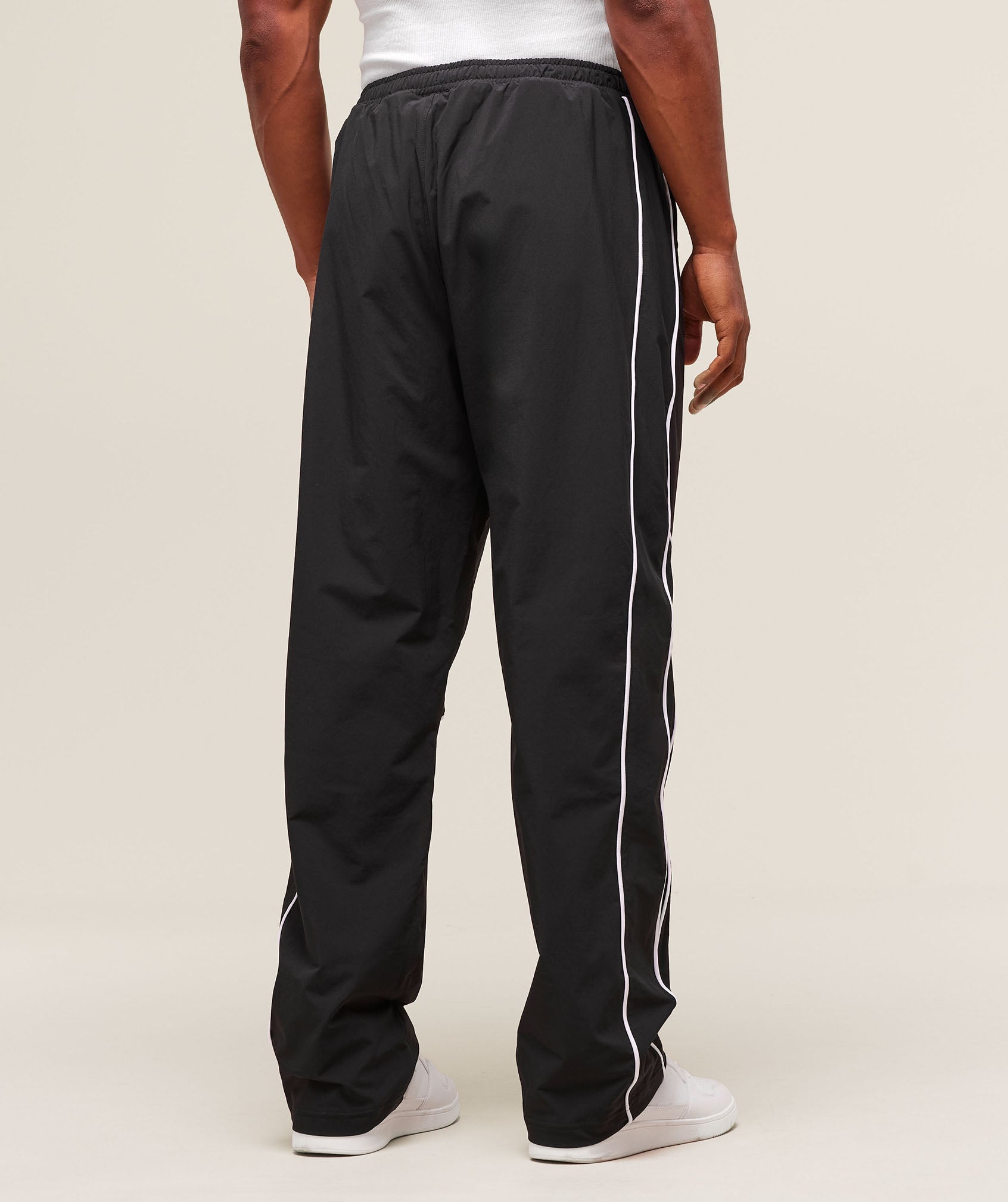 Retro Crinkle Track Pants - Black