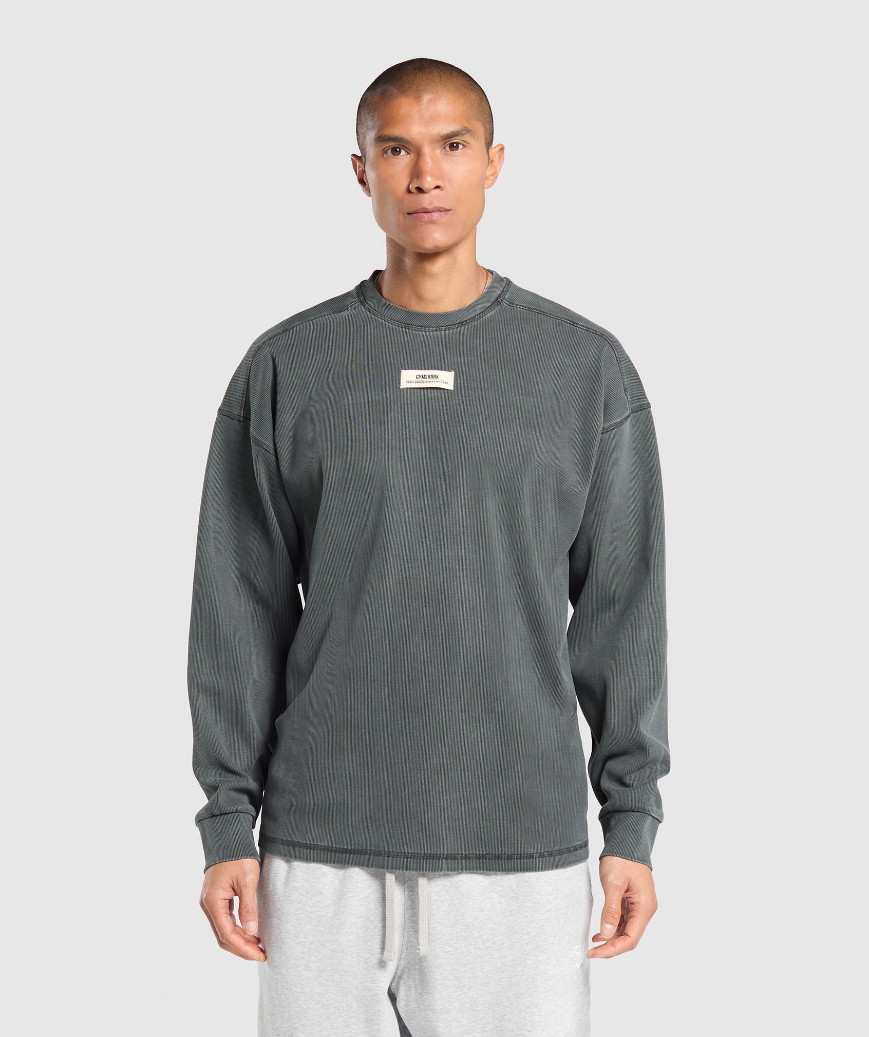Heavyweight Rib Crew - Asphalt Grey