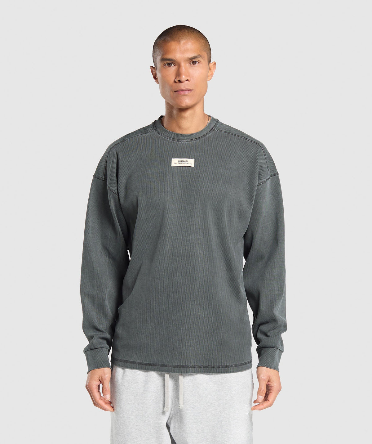 Heavyweight Rib Crew - Asphalt Grey