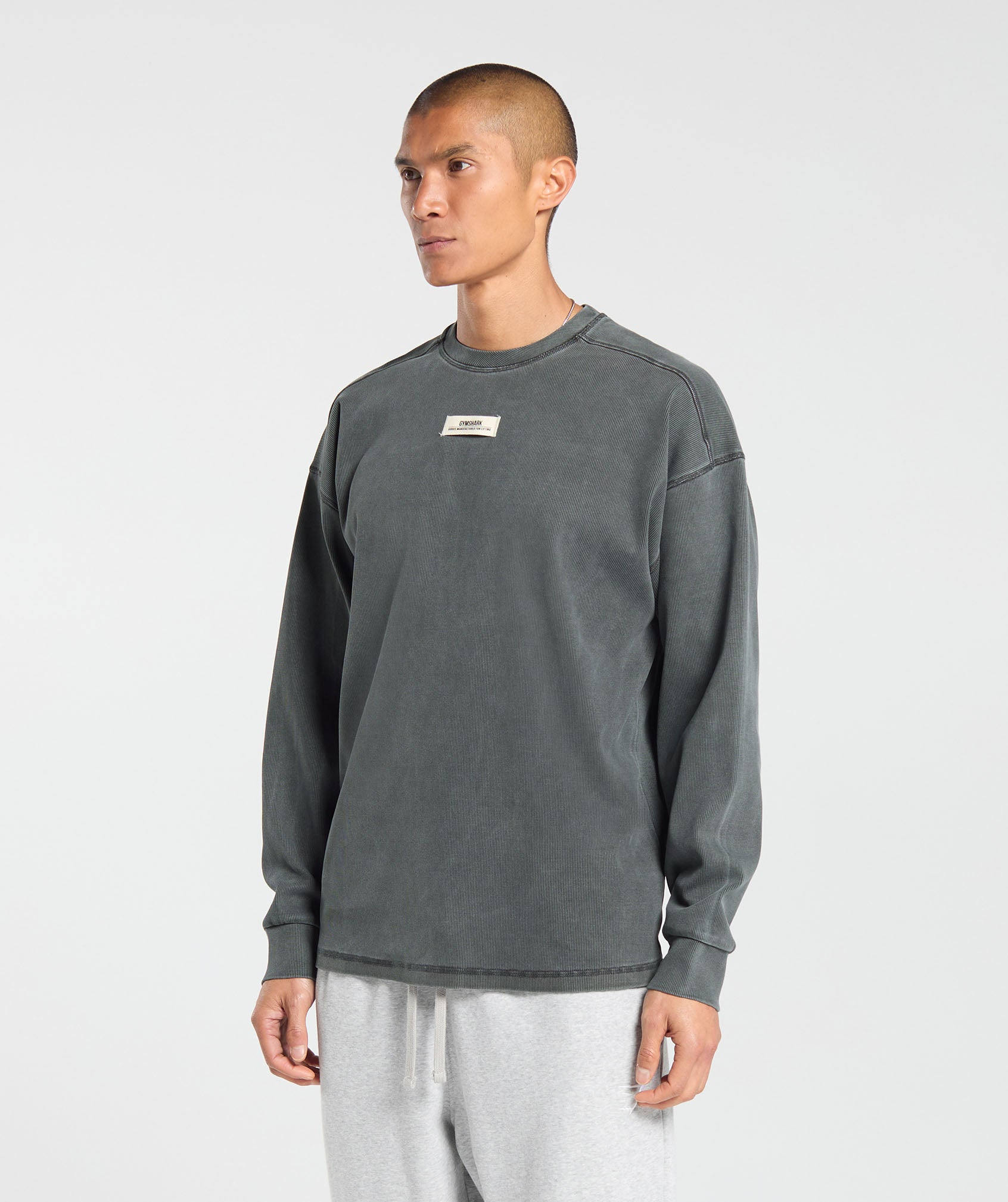 Heavyweight Rib Crew - Asphalt Grey