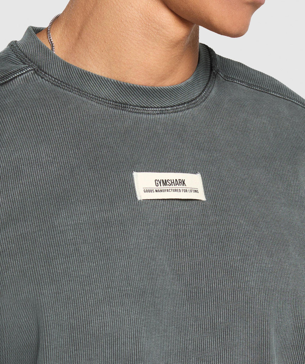 Heavyweight Rib Crew - Asphalt Grey