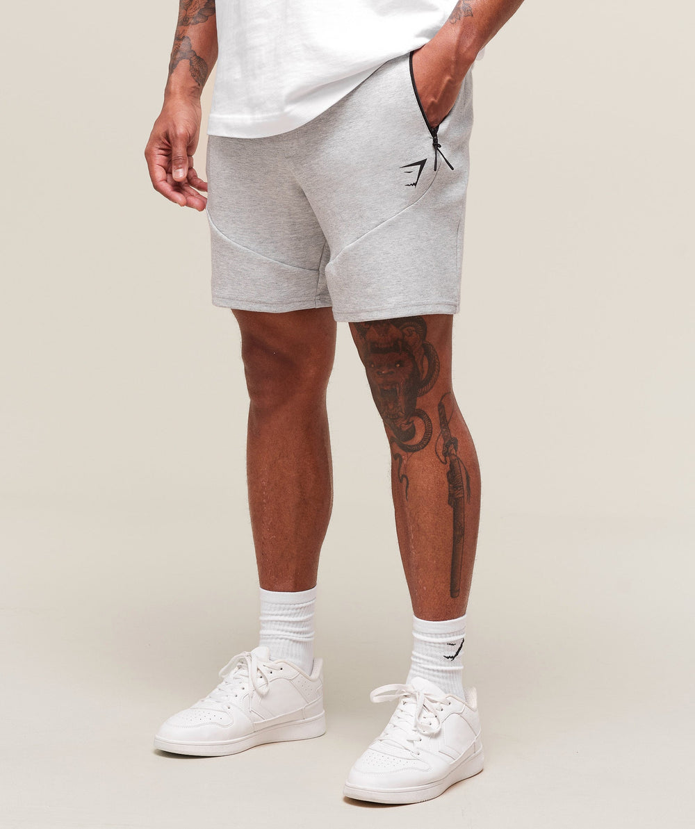 Interlock Tech 6" Shorts - Light Grey Core Marl