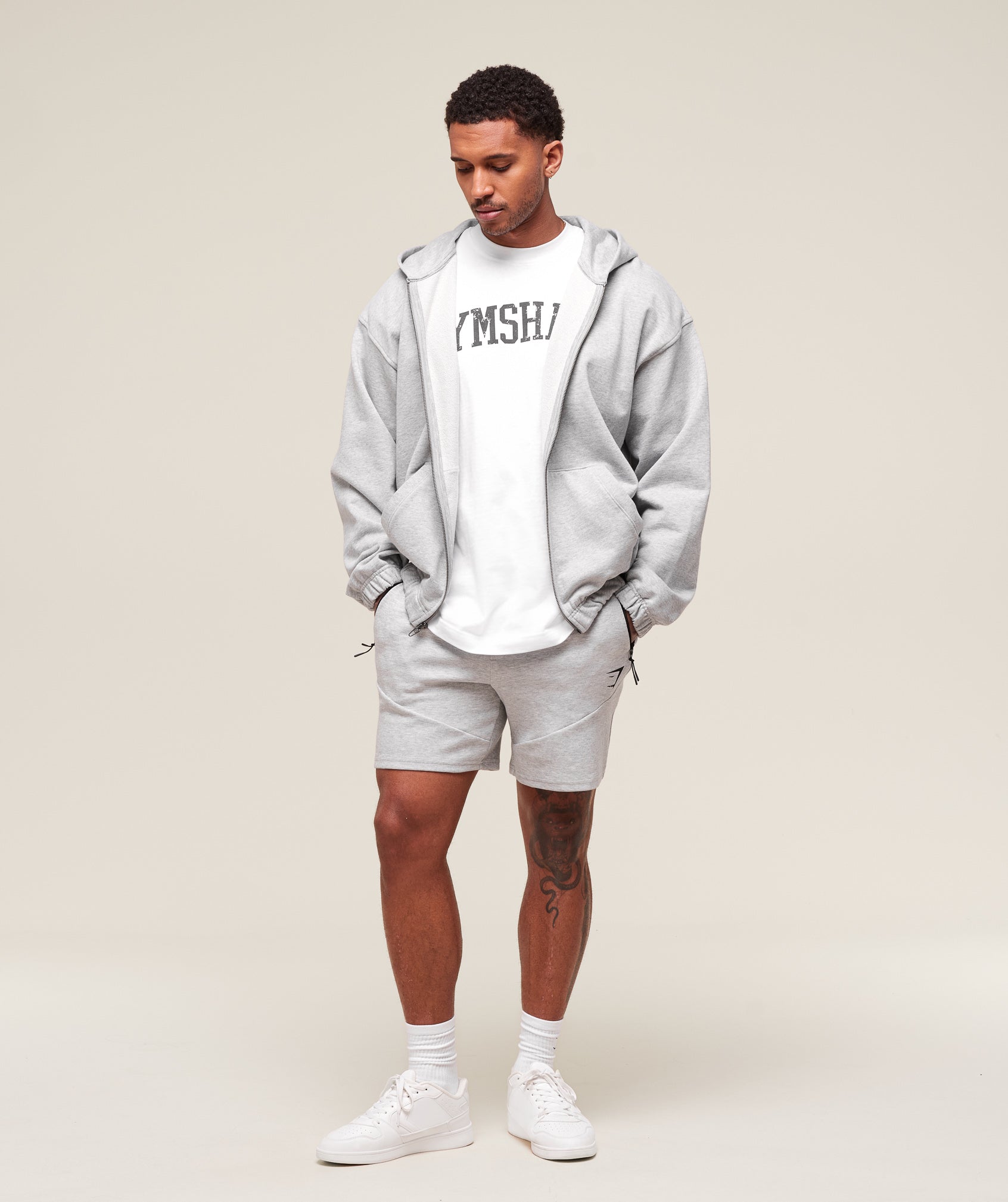 Interlock Tech 6" Shorts - Light Grey Core Marl