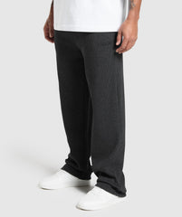 Waffle Straight Leg Joggers - Black