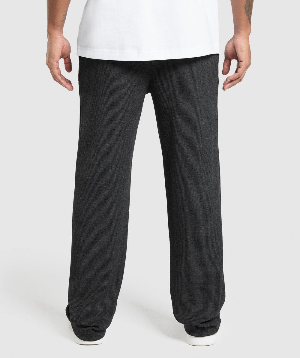 Waffle Straight Leg Joggers - Black