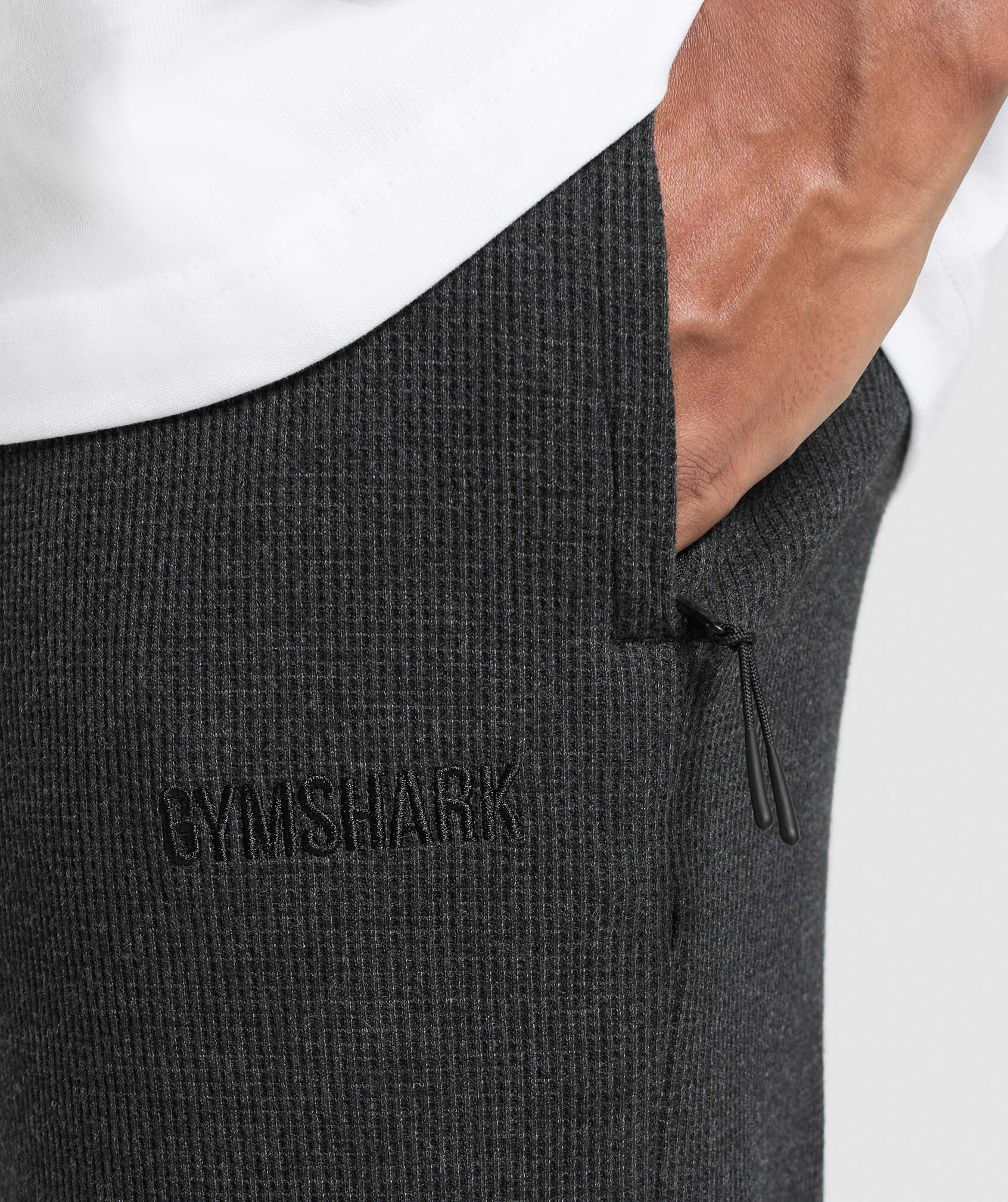 Waffle Straight Leg Joggers - Black