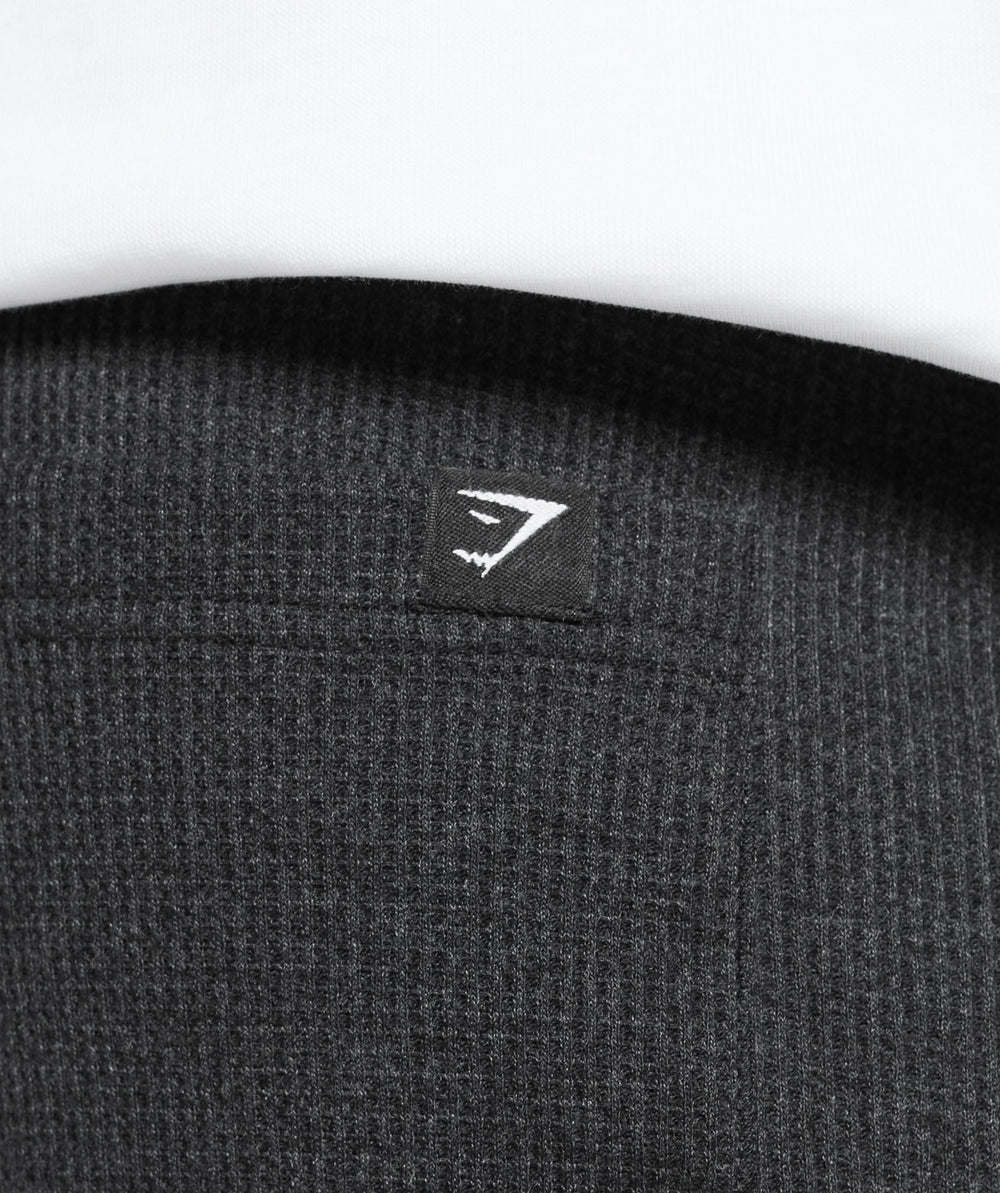 Waffle Straight Leg Joggers - Black