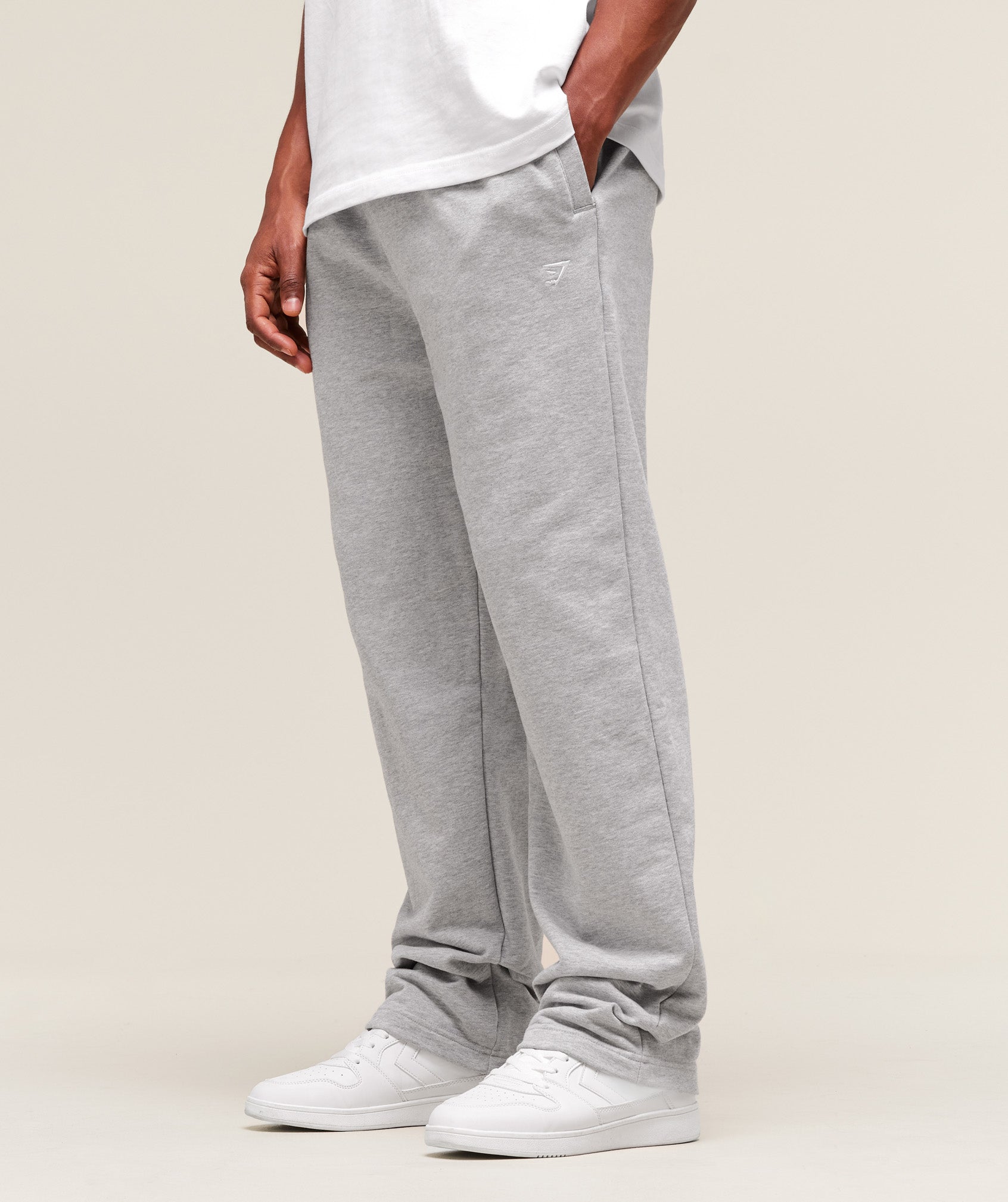 Rest Day Essentials Straight Leg Joggers - Light Grey Marl