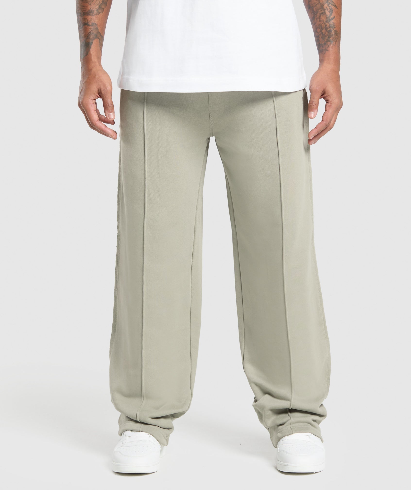 Wide Leg Pants - Chalk Green