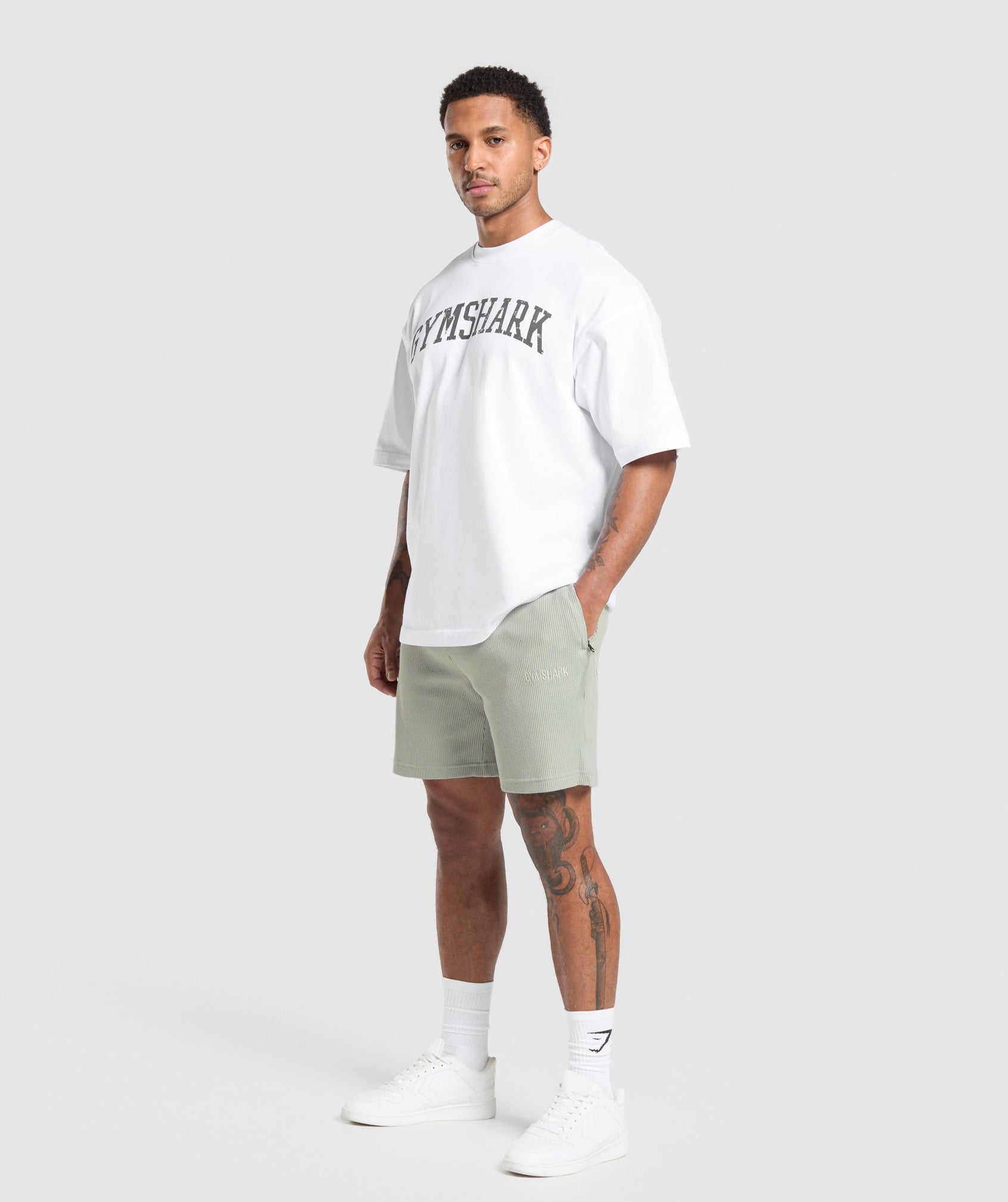 Waffle Shorts - Stone Grey