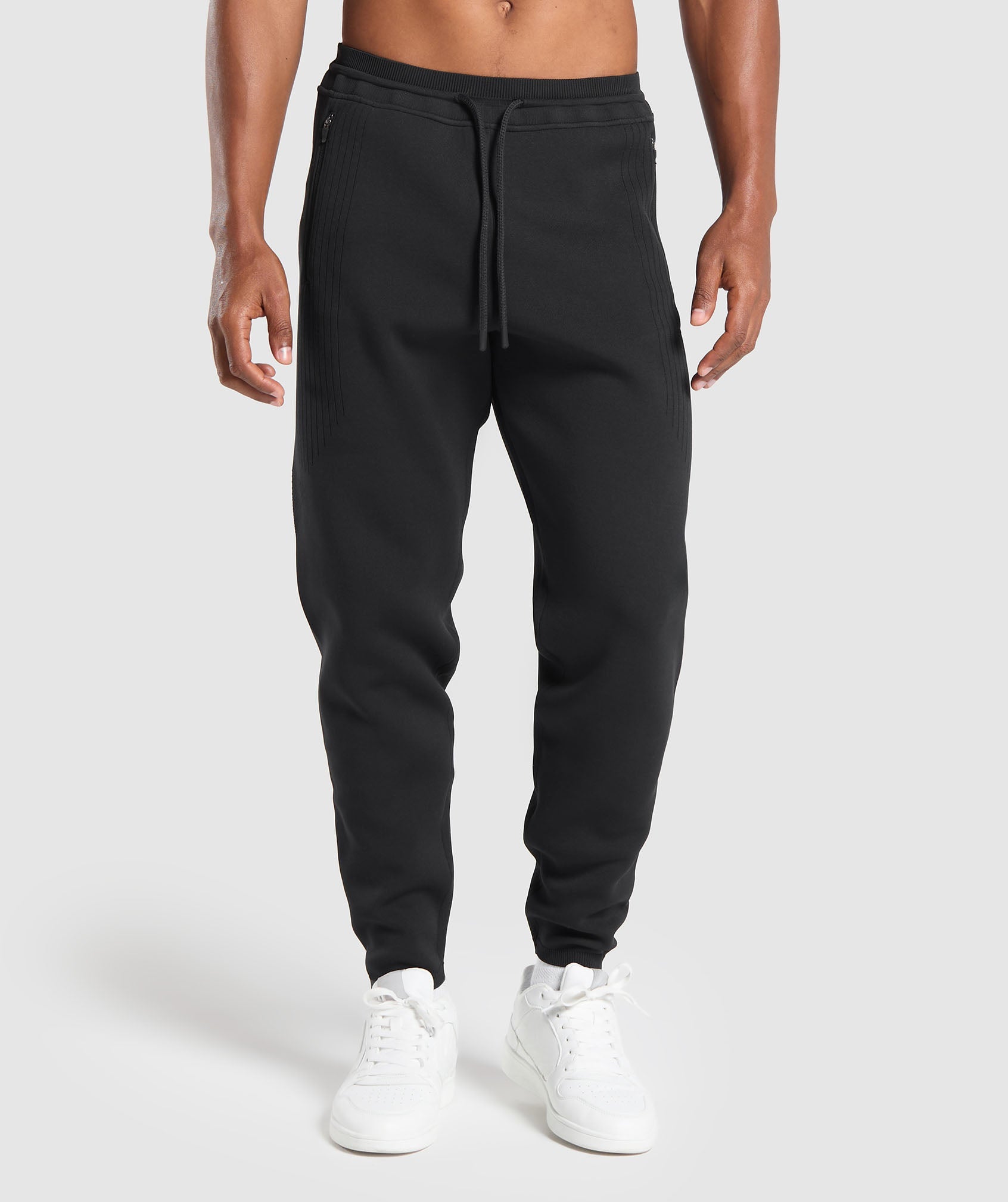 Flat Knit Joggers - Black