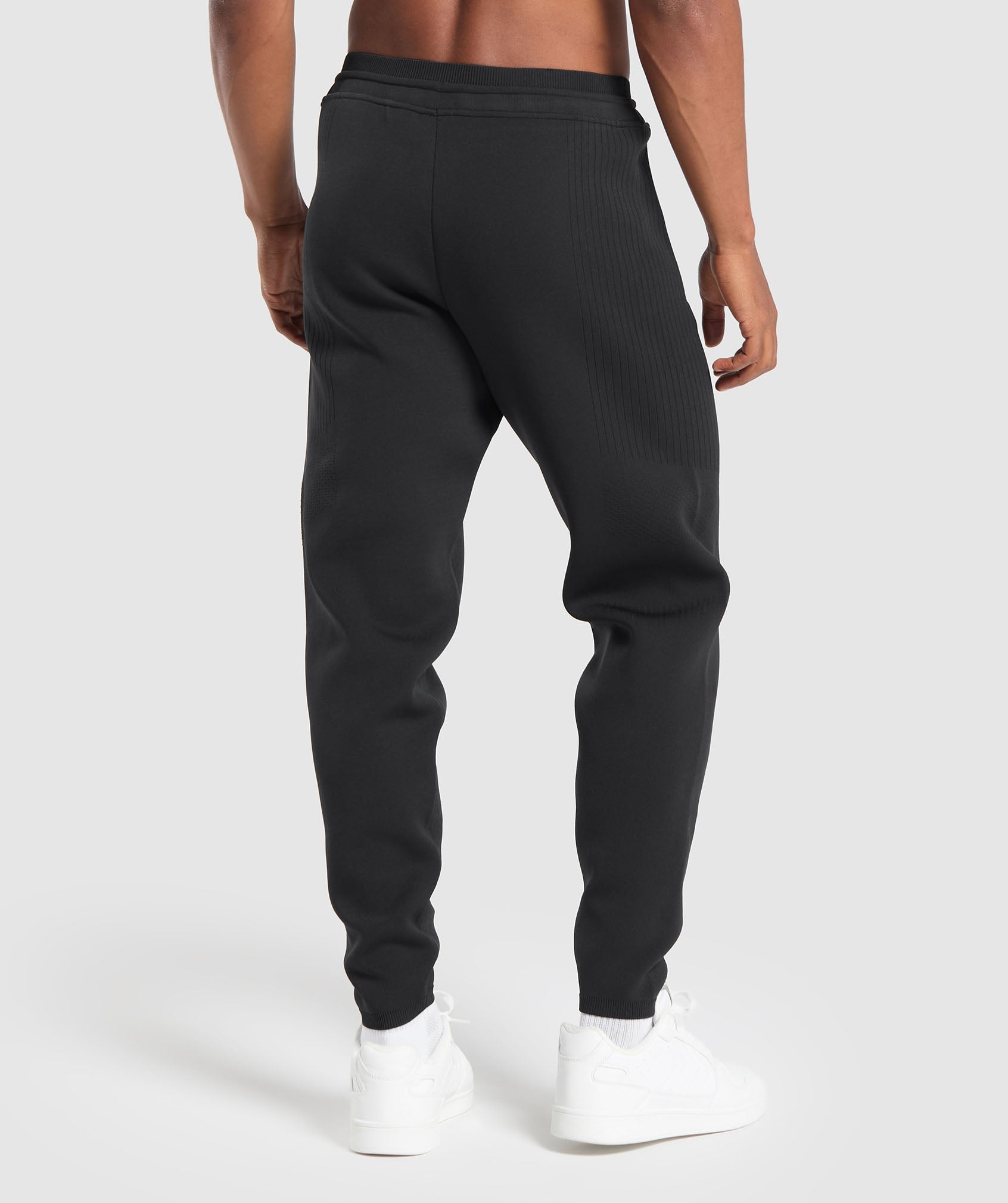 Flat Knit Joggers - Black