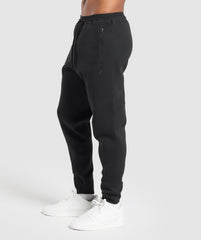 Flat Knit Joggers - Black