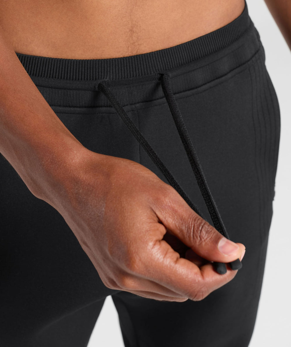 Flat Knit Joggers - Black