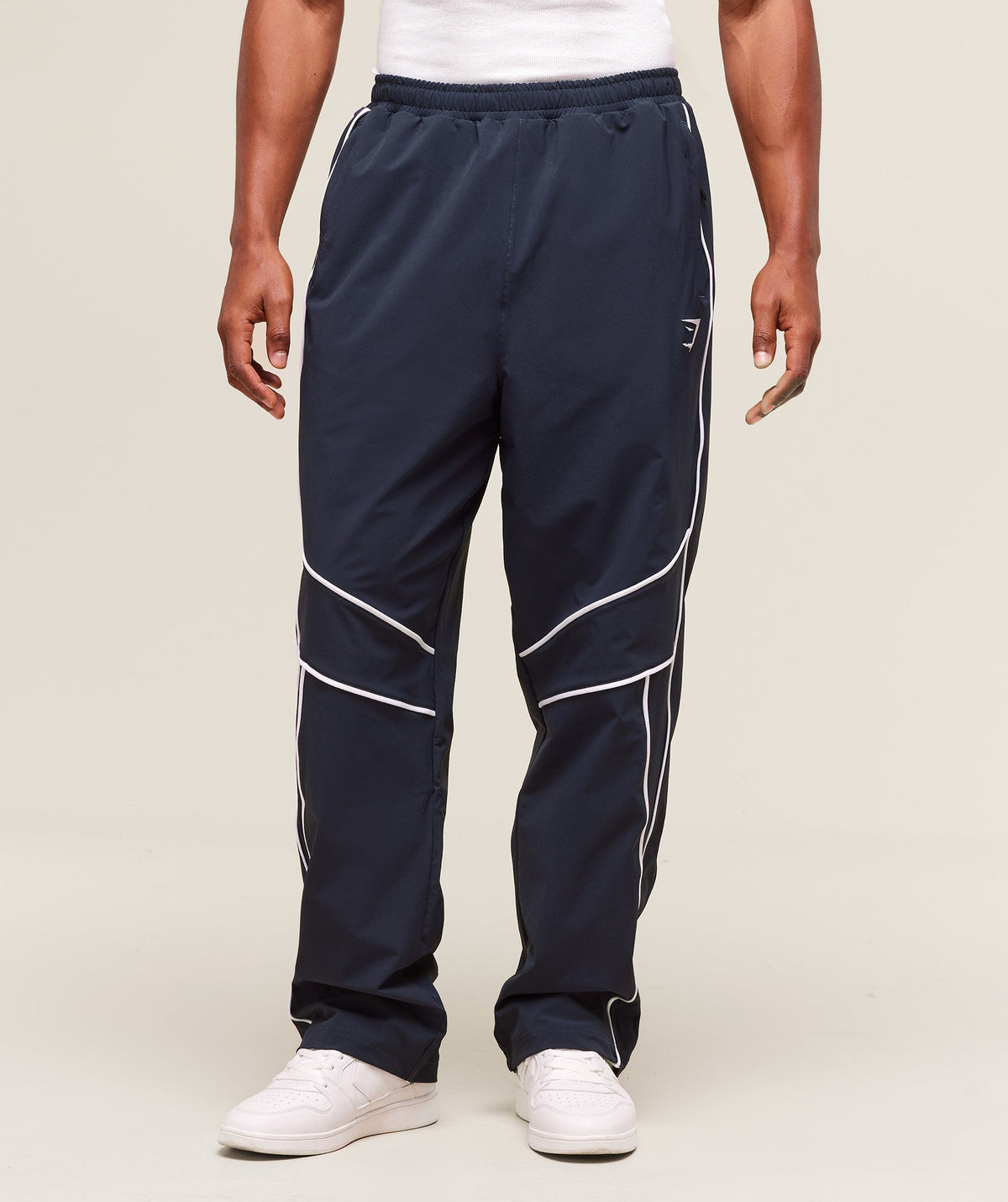 Retro Crinkle Track Pants - Heavy Blue